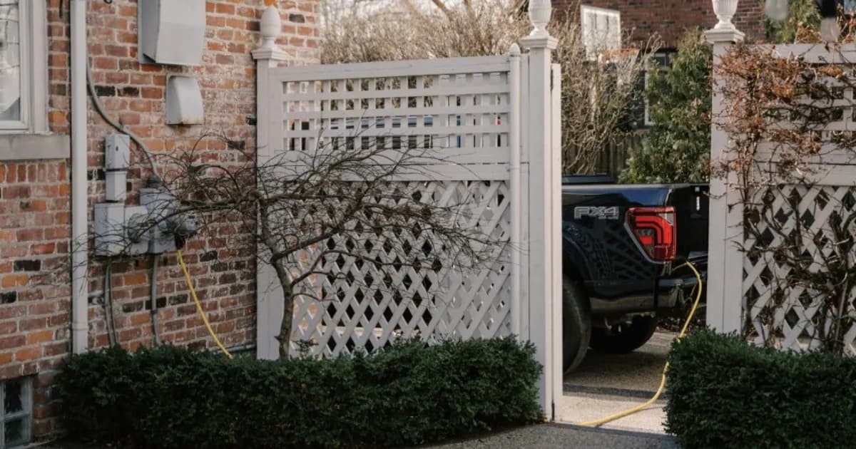 Ford F-150 Lightning terhubung ke panel listrik rumah melalui sistem GenerLink
