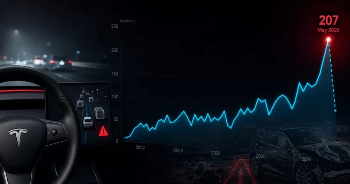 Grafik kecelakaan sistem bantuan Tesla FSD dan Autopilot