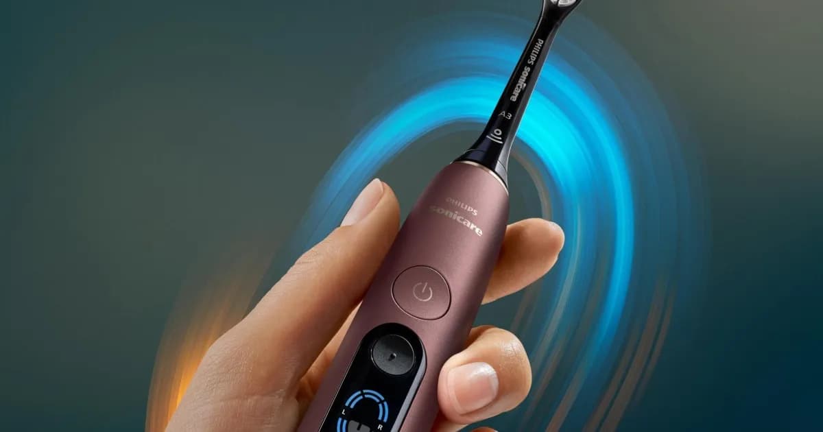Philips Sonicare DiamondClean 9900 Prestige dengan cincin bercahaya di bagian dasar