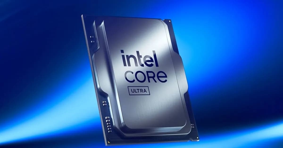 Gedung Intel Robert Noyce dengan logo perusahaan di depan