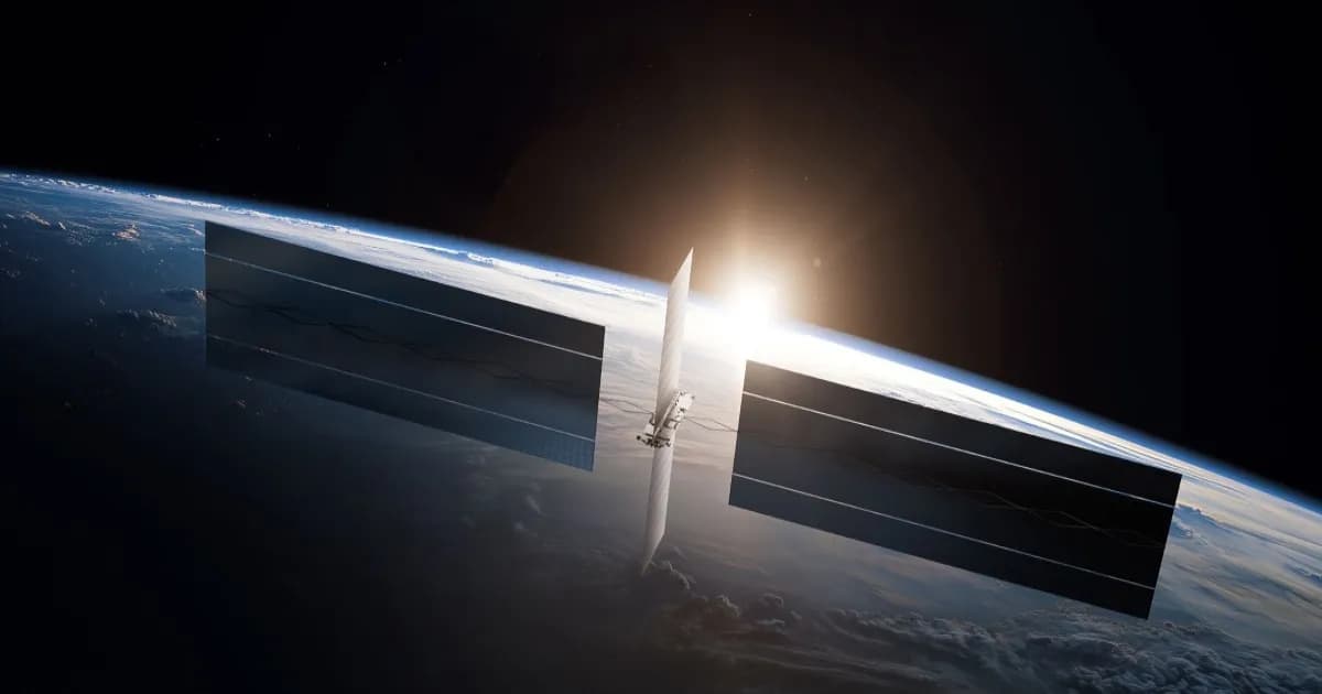Ilustrasi pusat data raksasa di orbit Bumi yang diusulkan SpaceX