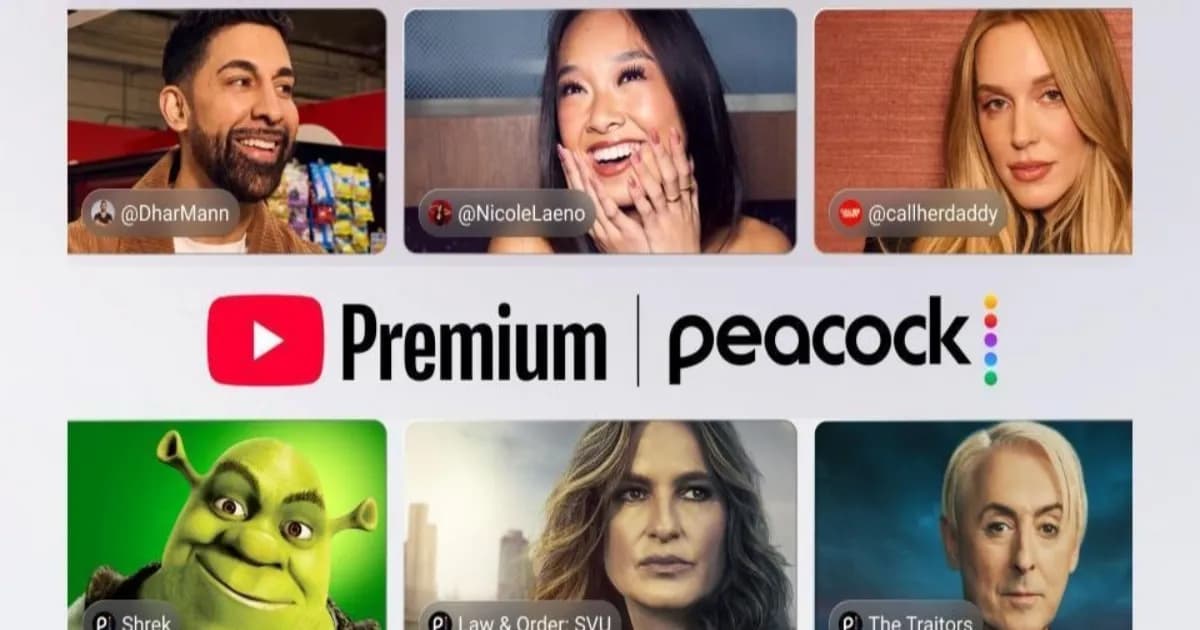 Ilustrasi YouTube Premium dan Peacock streaming bundling