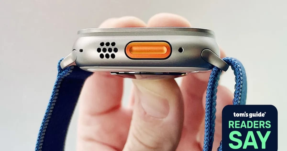 Close up of the Apple Watch Ultra 3 in silver