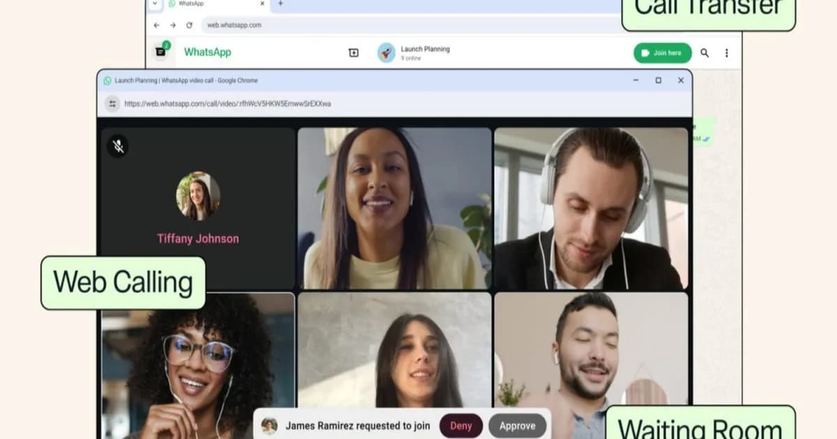 Tampilan antarmuka WhatsApp Web dengan fitur panggilan video terbaru