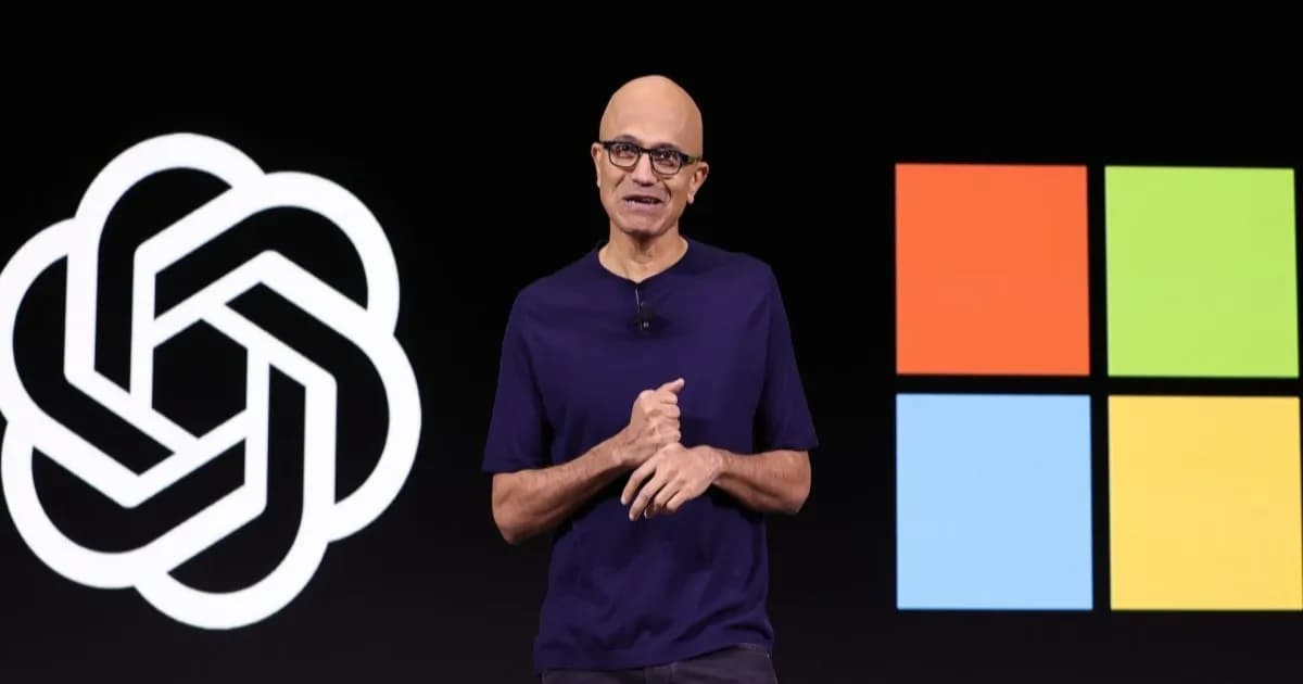 Ilustrasi grafik keuangan Microsoft dengan logo Anthropic dan OpenAI