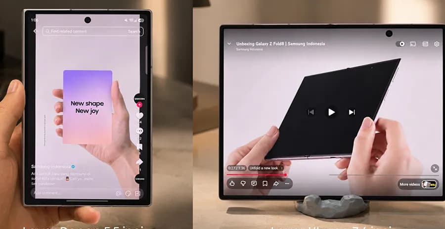 Layar utama 7,6 inci Samsung Galaxy Z Fold8 untuk multitasking dan hiburan