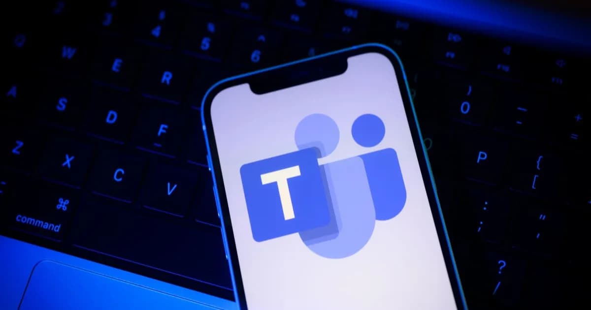 Microsoft Teams logo on smartphone