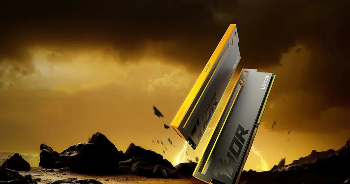 Kit memori Lexar Thor RGB DDR5 generasi kedua dengan heatsink aluminium sandblasted