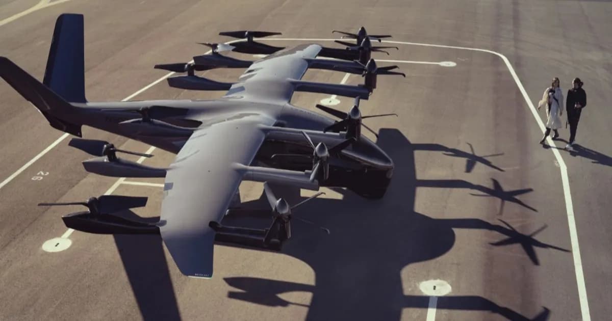 Ilustrasi pesawat taksi terbang listrik Midnight eVTOL karya Archer Aviation yang dimodifikasi untuk kebutuhan militer Korea Selatan