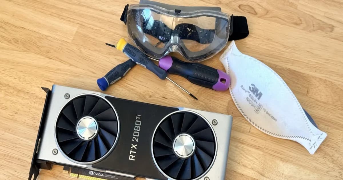 Kartu grafis RTX 2080 Ti dengan peralatan perbaikan untuk upgrade VRAM