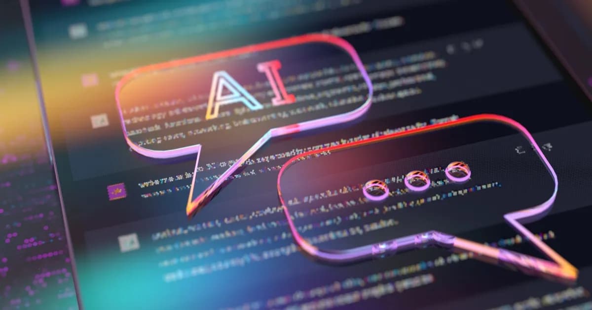 Ilustrasi percakapan chatbot AI di layar ponsel yang menunjukkan fenomena spiralism
