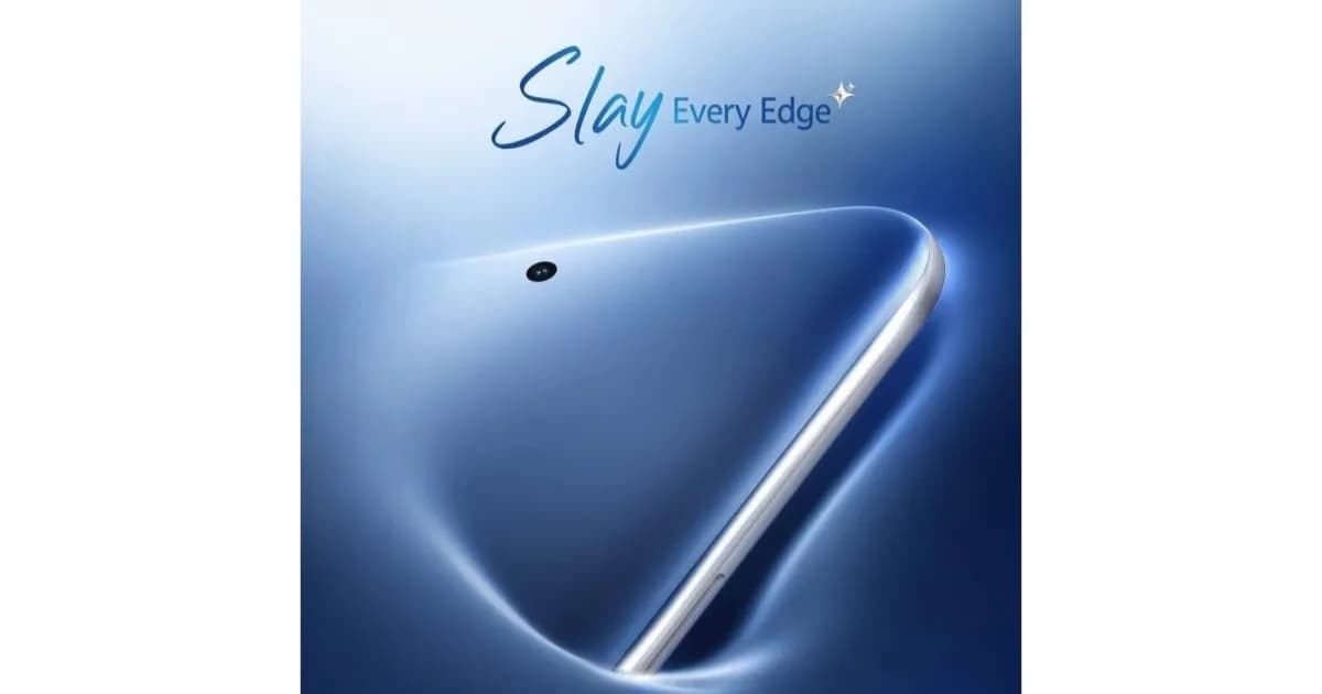 Bocoran teaser Vivo V80 Lite 5G menunjukkan desain layar melengkung dengan punch-hole di tengah