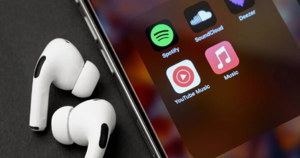 Ilustrasi AirPods Ultra dengan kamera inframerah dan integrasi Apple Intelligence