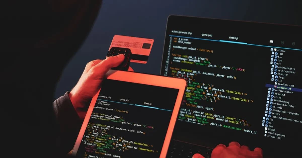 Ilustrasi peretas mengenakan hoodie menyerang laptop di ruangan gelap, menggambarkan ancaman siber kampanye ClickFix