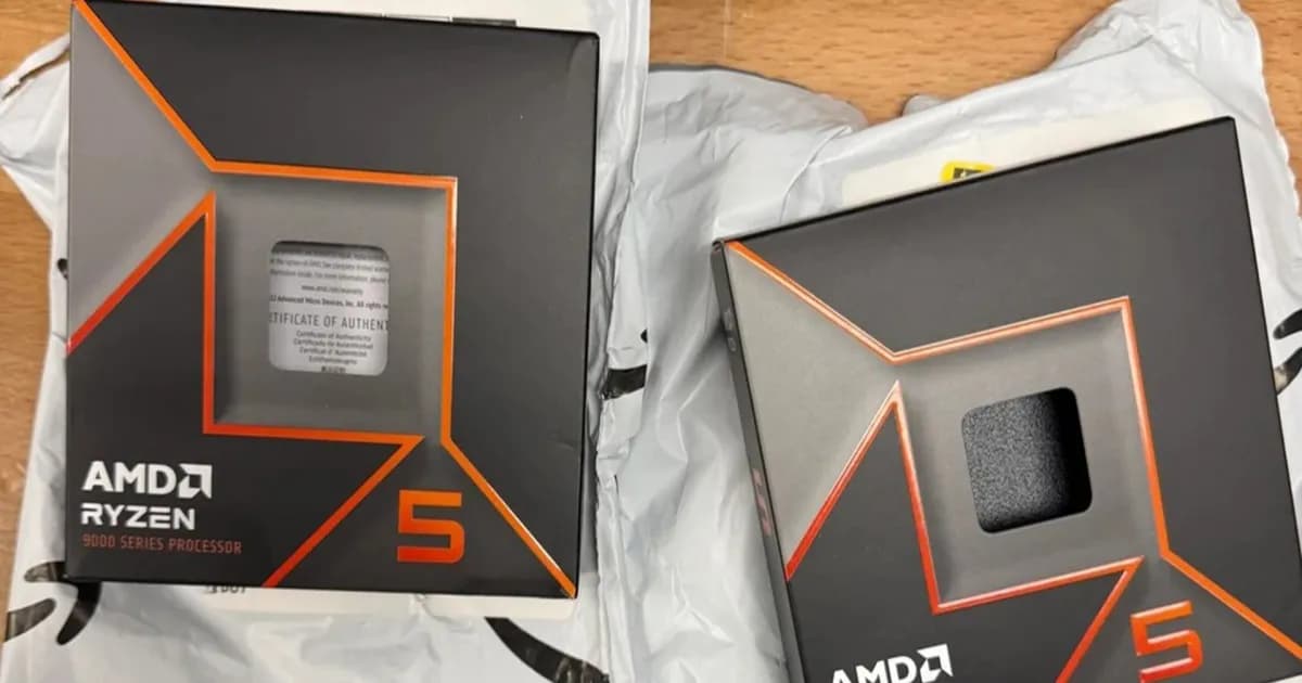 Kotak kosong AMD Ryzen 5 9600X yang diterima toko PC dari Amazon dalam dugaan penipuan pengiriman