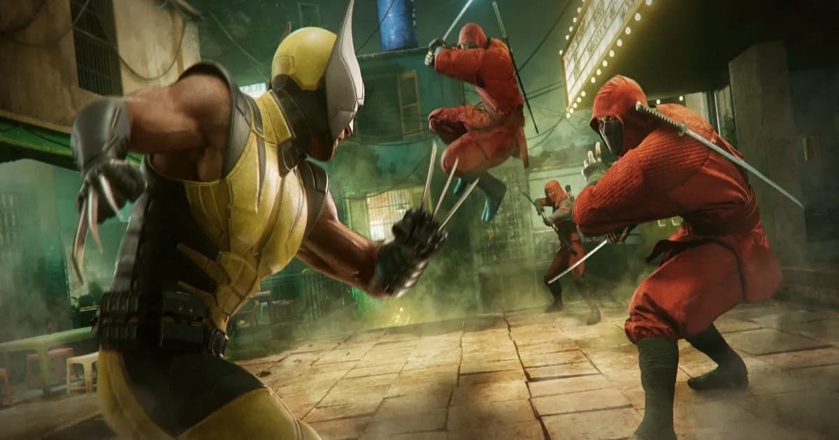 Marvel's Wolverine PS5 menampilkan Wolverine dengan cakar adamantium siap bertarung melawan musuh di lingkungan gelap