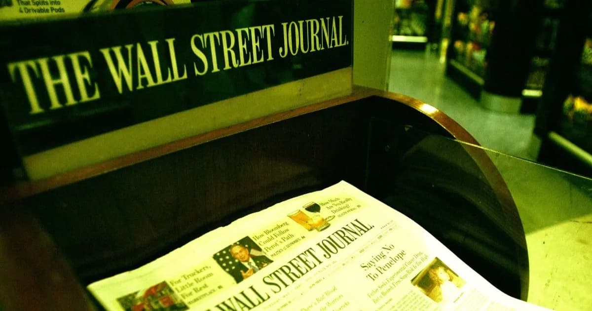 The Wall Street Journal displayed at Hudson News store