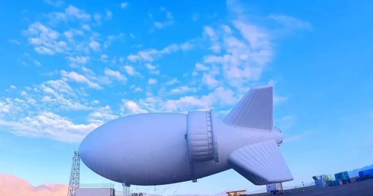Balon udara S4000 milik China yang menghasilkan listrik dari tenaga angin di ketinggian 4.000 meter