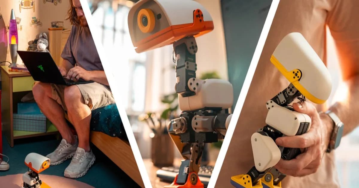 Robot bebek Microduck dari Pollen Robotics dengan desain imut dan kaki bipedal