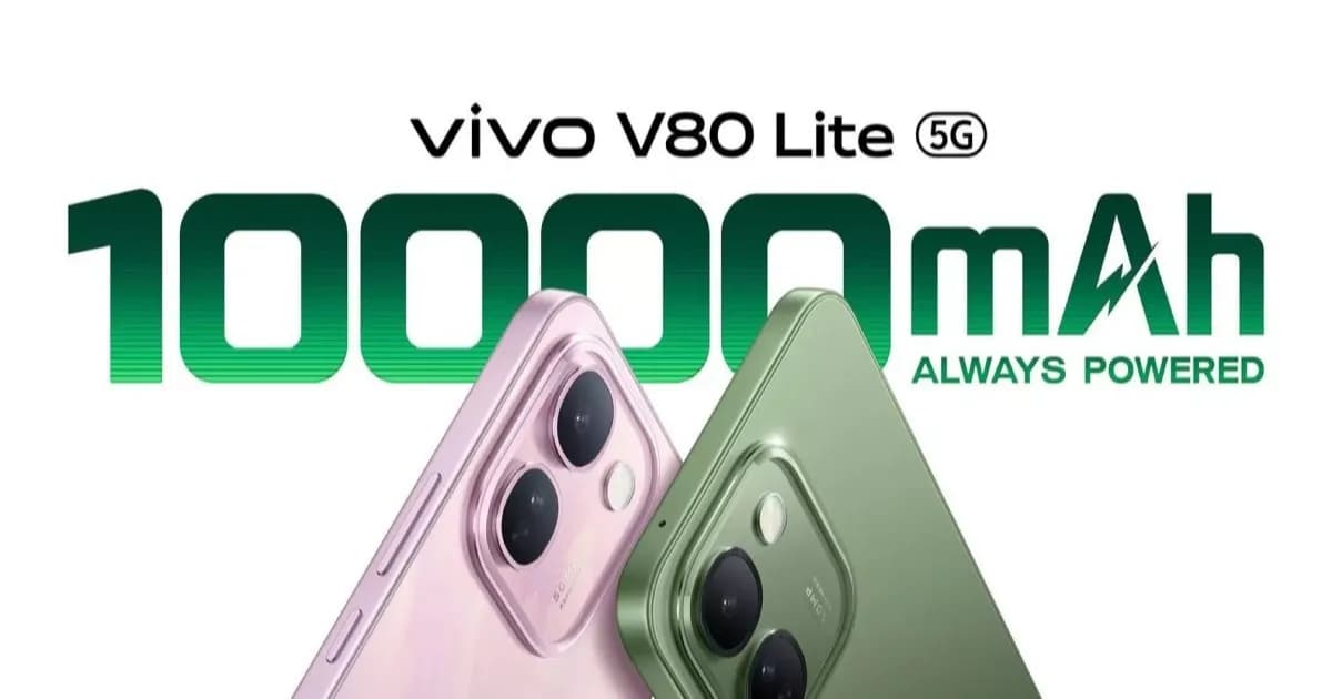vivo V80 Lite dengan baterai 10.000 mAh tampak depan