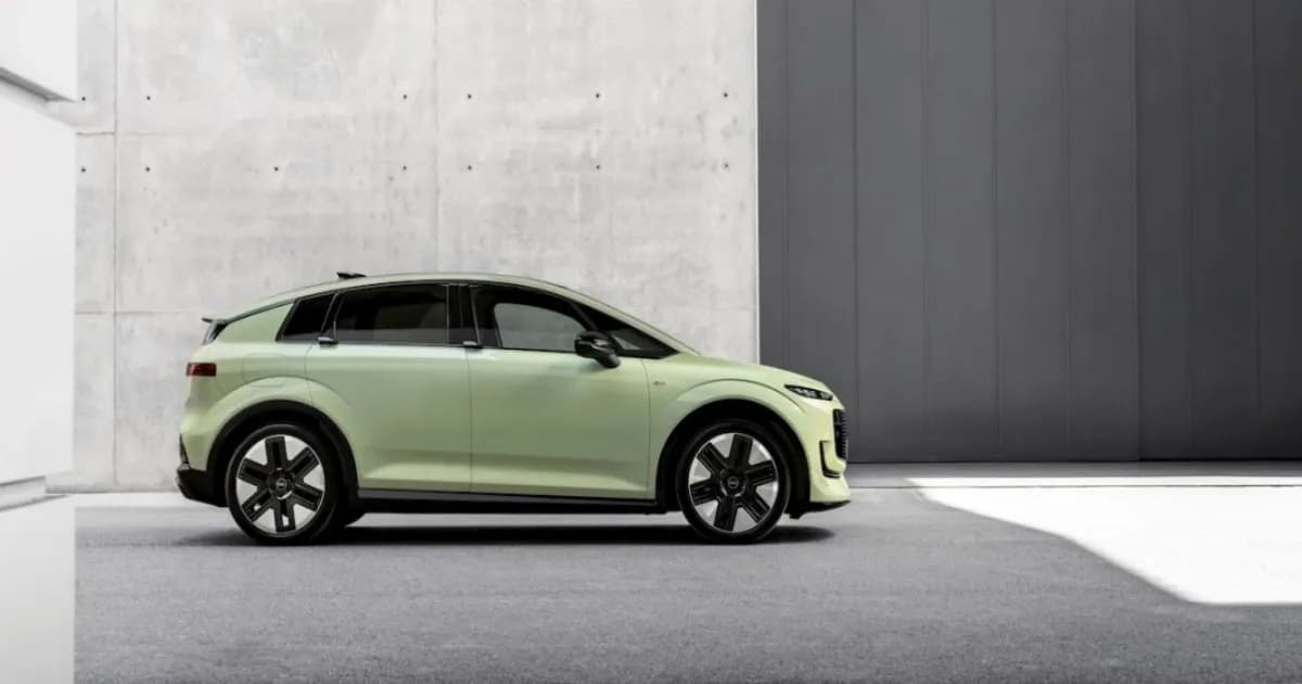 Audi A2 e-tron tampak samping dengan desain kompak aerodinamis