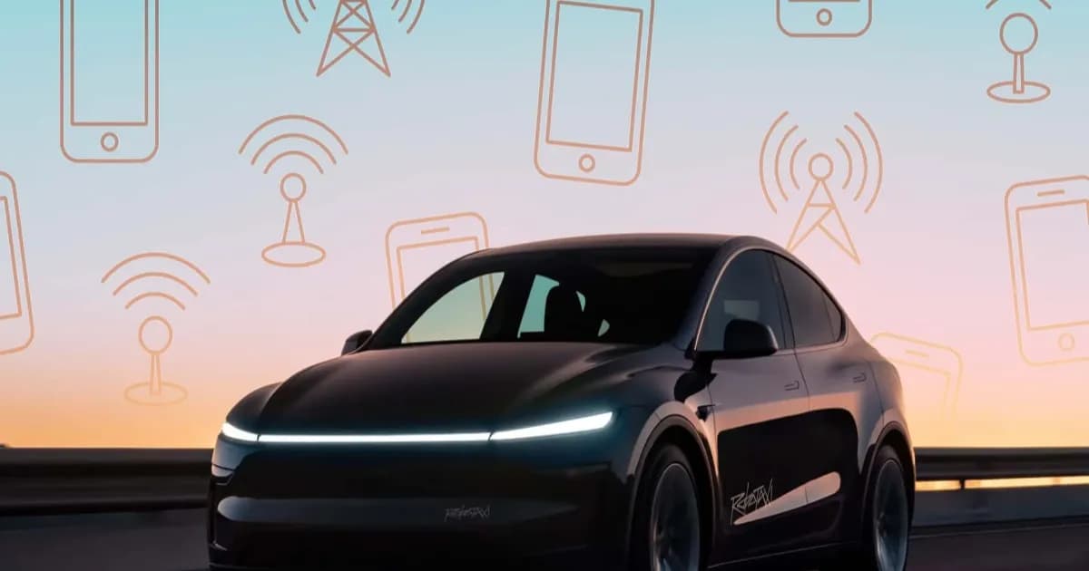 Robotaxi Tesla Cybercab berwarna emas melaju di jalan perkotaan untuk layanan pengganti servis