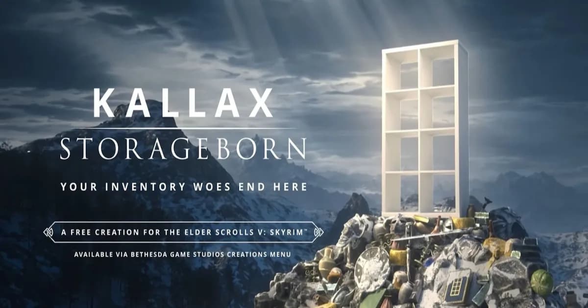 Companion Kallax Storageborn dari IKEA dalam game Skyrim Special Edition