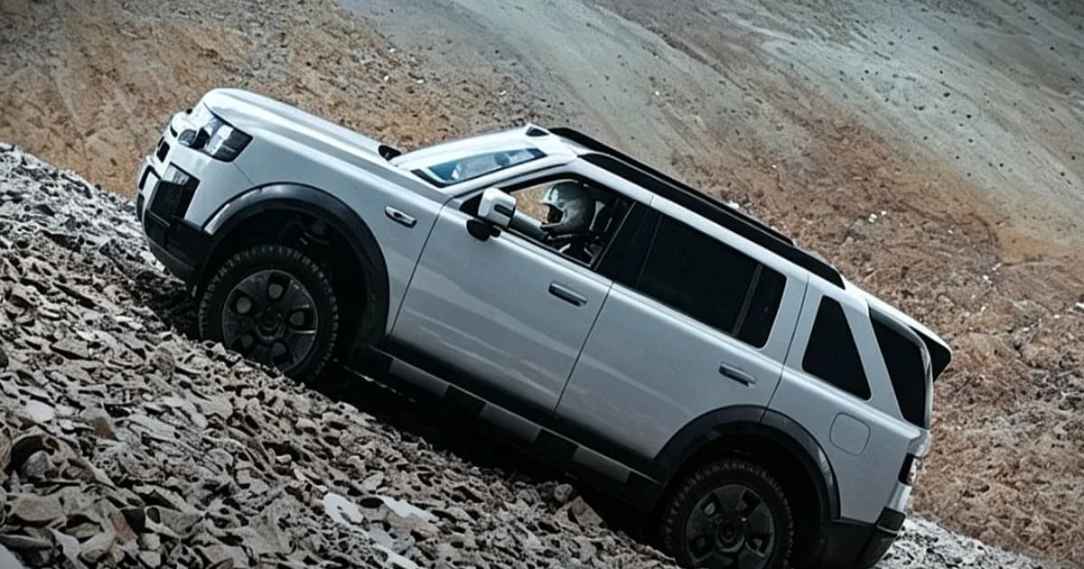 Freelander 8 melintasi scree gunung di Tibet menuju rekor ketinggian Guinness 6.002 meter