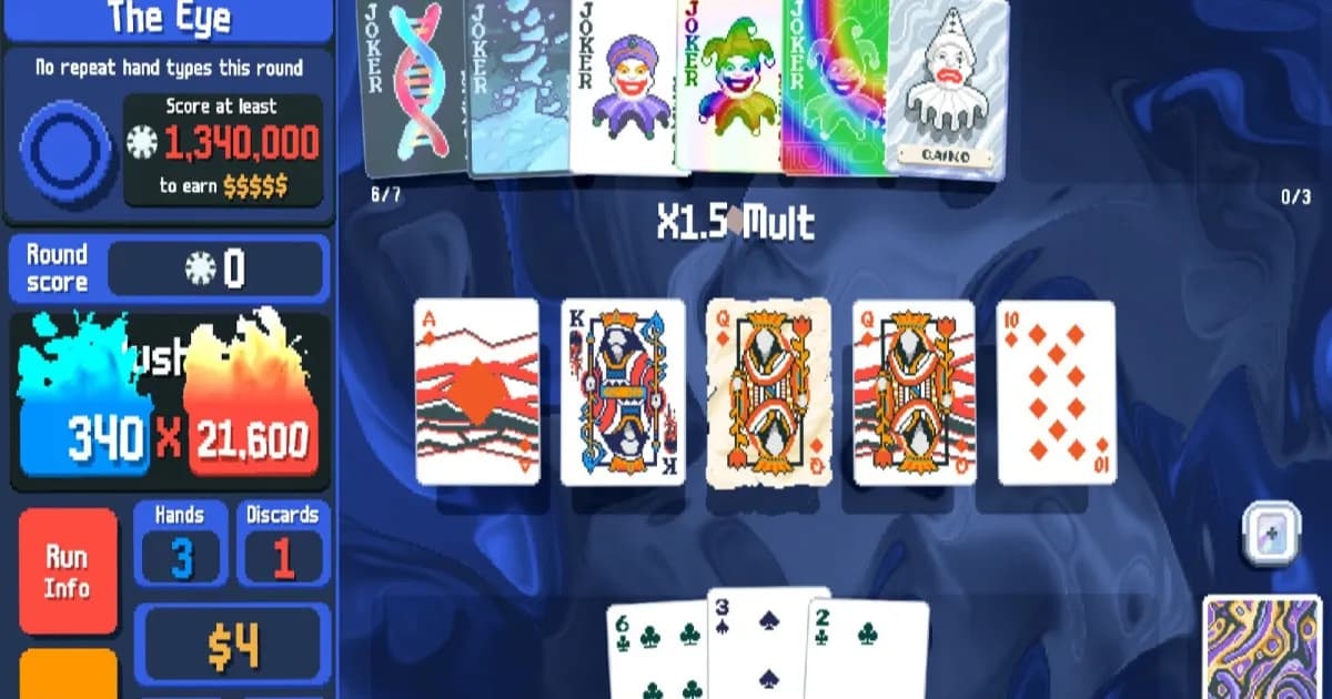 Ilustrasi otak lalat buah yang dipetakan dan digunakan untuk memainkan game Balatro