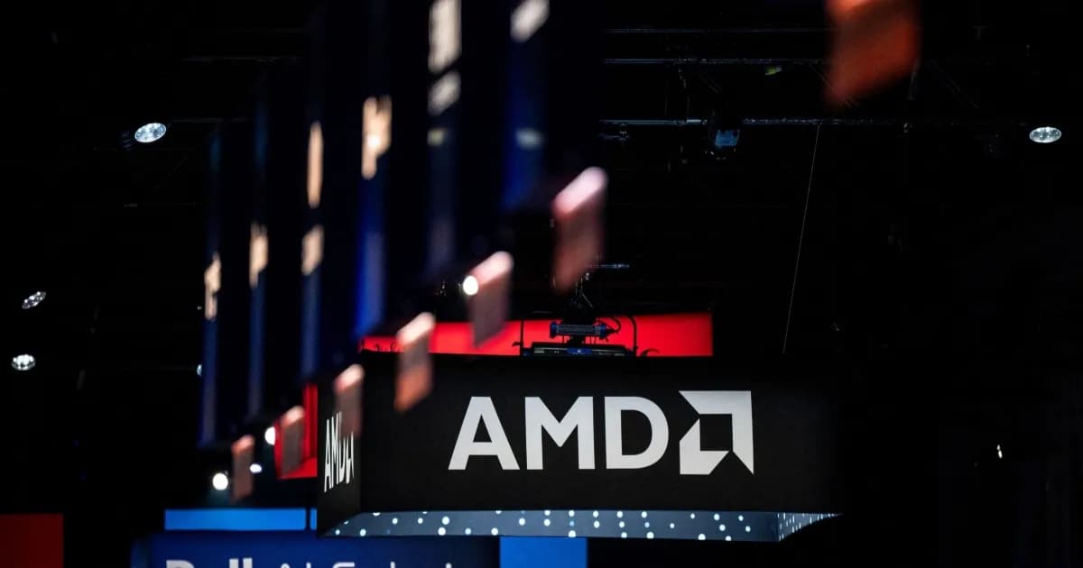 Logo AMD yang menandai pencapaian kapitalisasi pasar USD 1 triliun