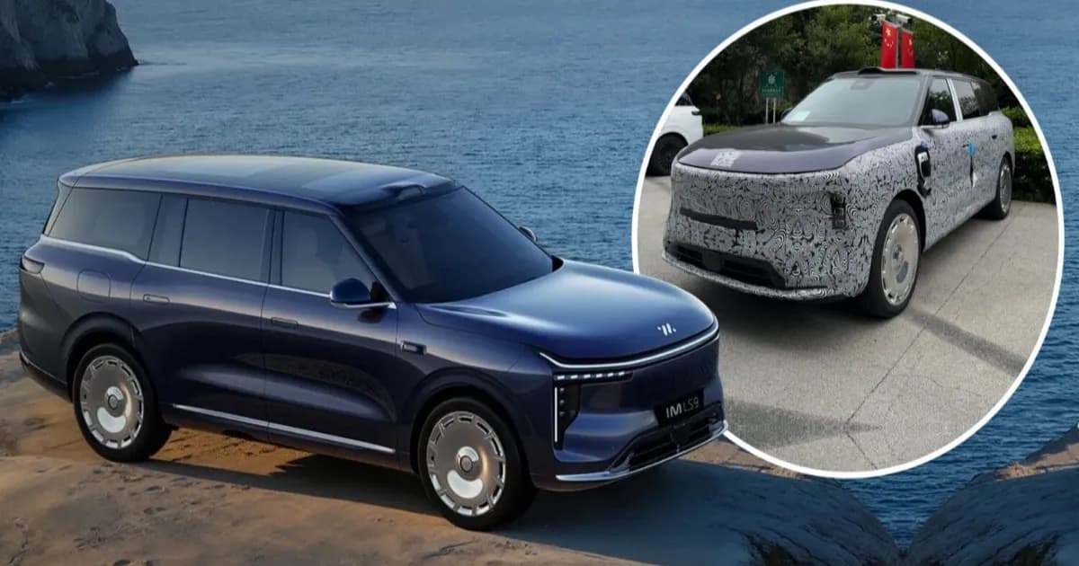 SUV full-size IM LS9 versi pembaruan saat uji jalan di Shanghai dengan sensor tambahan dan gagang pintu semi-hidden
