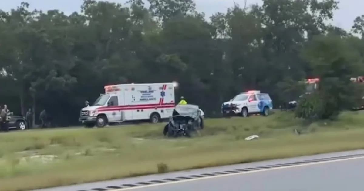Ilustrasi kecelakaan fatal Tesla Model Y 2021 yang melintasi median Route 55, New Jersey