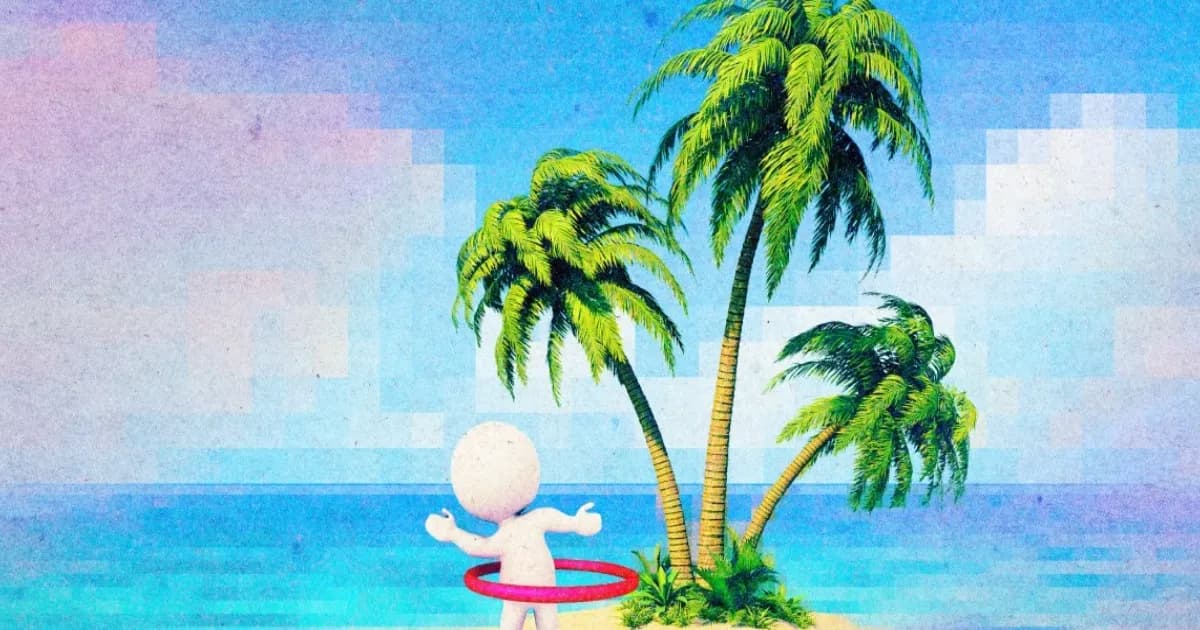 AI agent Eko dari MIT CSAIL bermain bola basket di pulau virtual selama eksperimen playful learning 30 jam