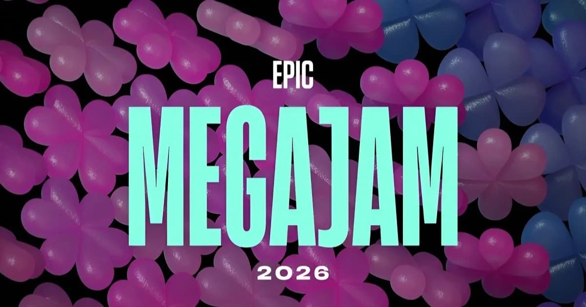 Ilustrasi 2026 Epic AI MegaJam dengan deretan game di Epic Games Store