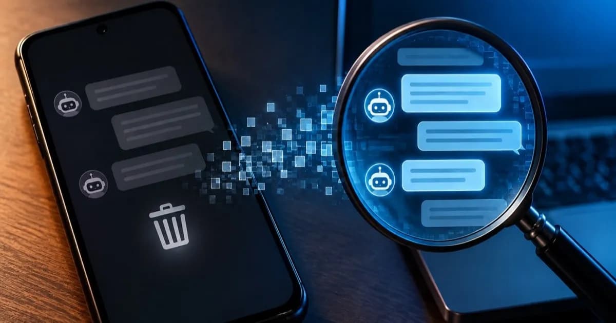 Ilustrasi aplikasi AI di ponsel yang percakapannya dapat dipulihkan oleh alat forensik ORISA