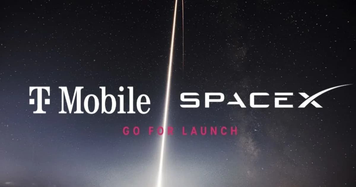 Logo T-Mobile dan SpaceX berdampingan sebagai simbol penolakan T-Mobile terhadap jaringan Starlink Mobile
