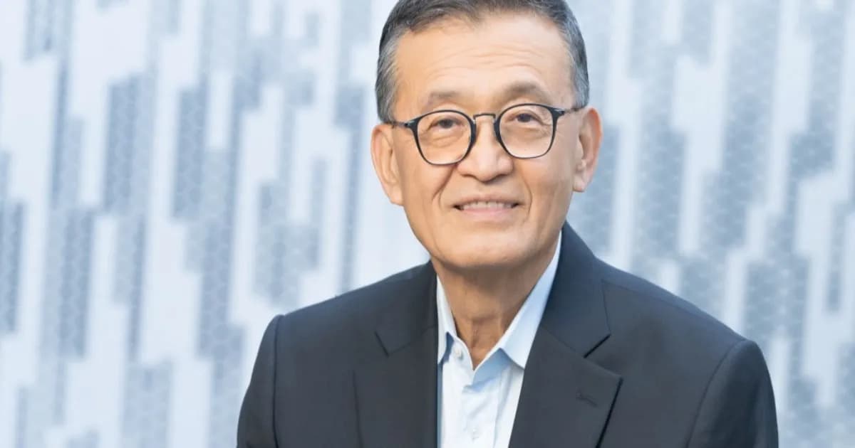 Ilustrasi grafik saham Intel yang anjlok 28% dengan latar papan perdagangan saham
