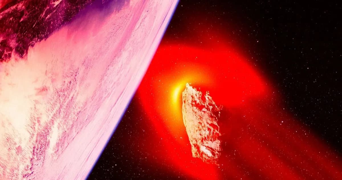 Ilustrasi komet mendekati Bumi dengan atmosfer yang terbakar saat memasuki planet