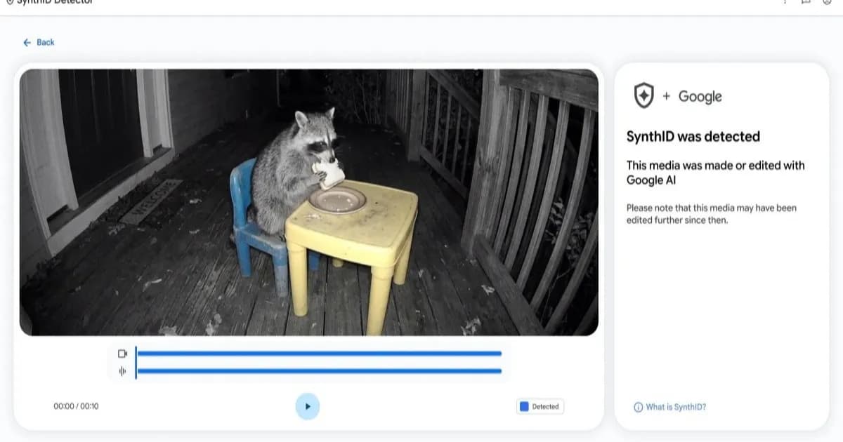 Tampilan situs SynthID Detector Google untuk memeriksa gambar, video, atau audio buatan AI