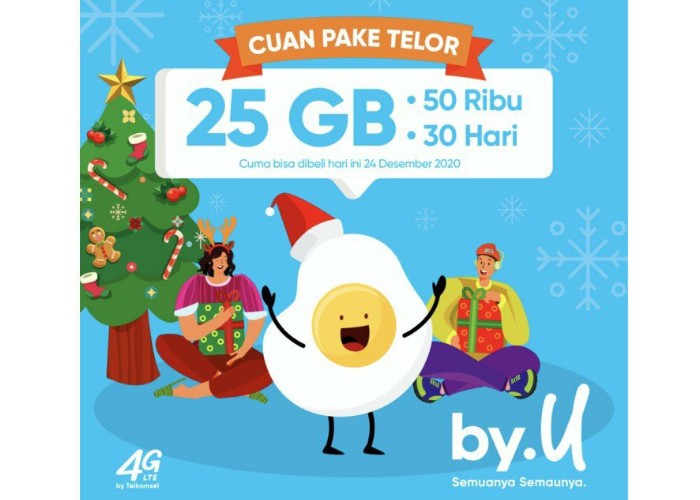 Paket 25GB By.U Cuan Pake Telor