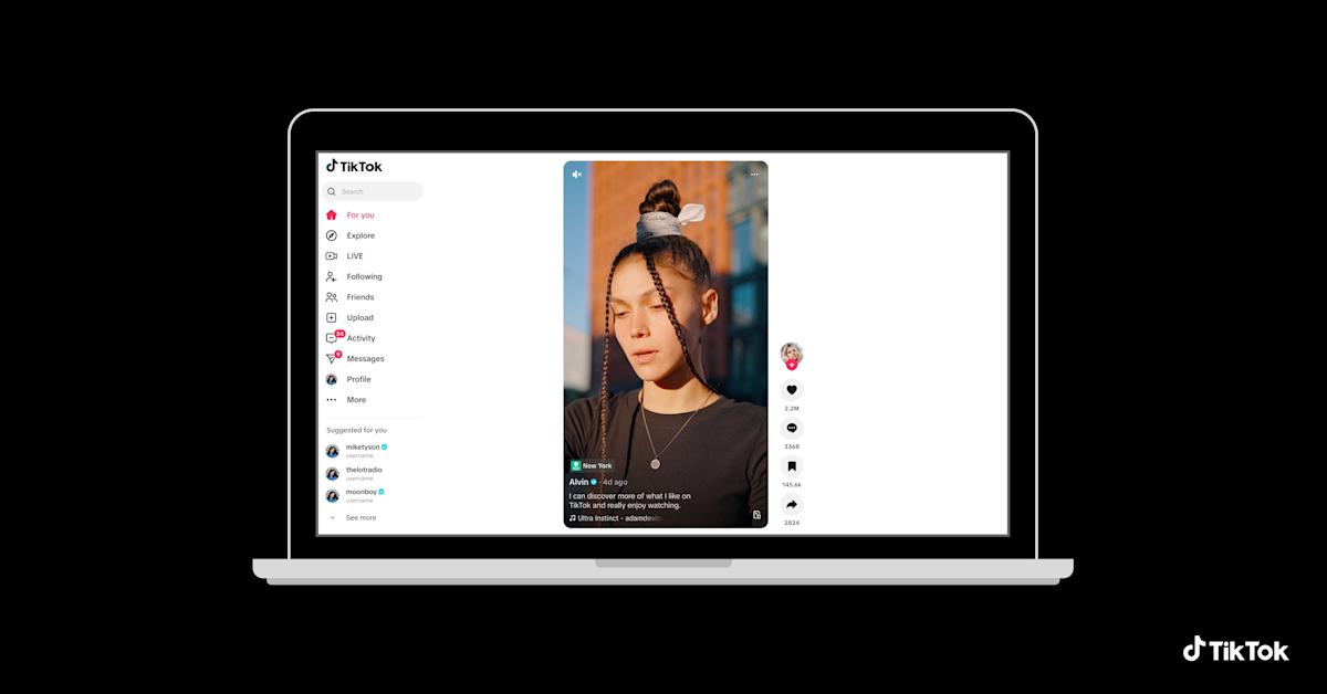 TikTok's revamped desktop version lets you livestream games in landscape view
