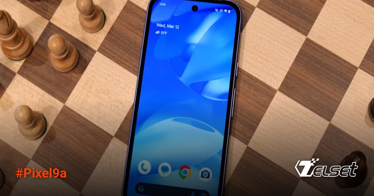 Empat unit Google Pixel 9a dengan berbagai warna yang diletakkan di atas meja