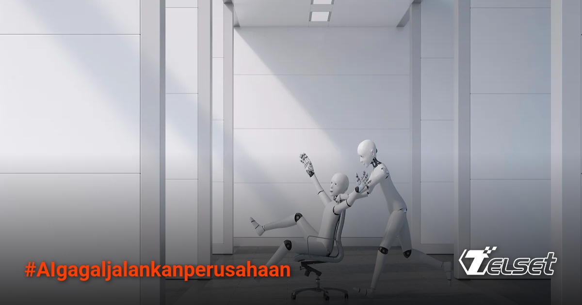 Ilustrasi AI bekerja di perusahaan virtual yang gagal