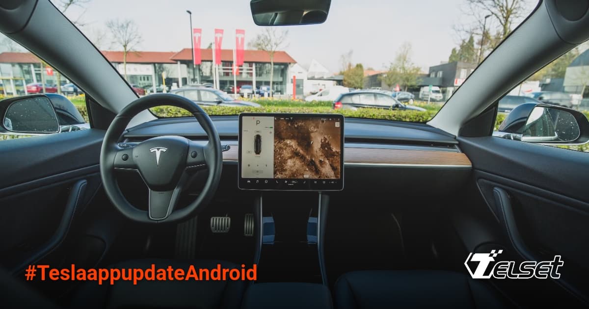 Antarmuka Tesla app versi terbaru dengan menu rekaman Sentry Mode di ponsel Android