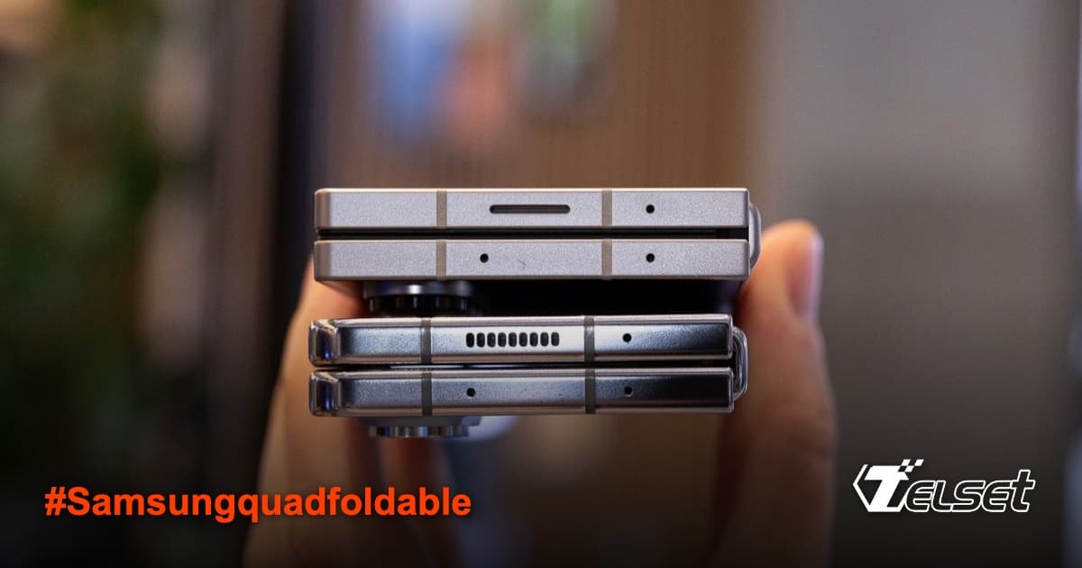 Konsep ponsel quad-foldable Samsung dengan layar yang bisa dilipat empat kali