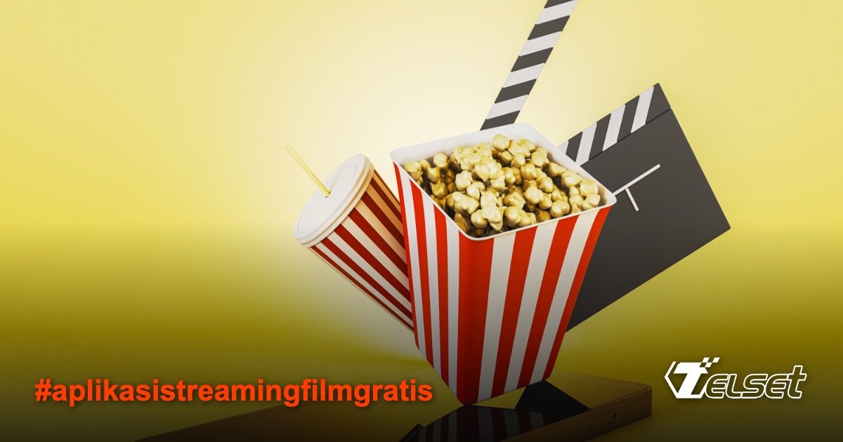 Ilustrasi seseorang menonton film di ponsel dengan berbagai logo aplikasi streaming