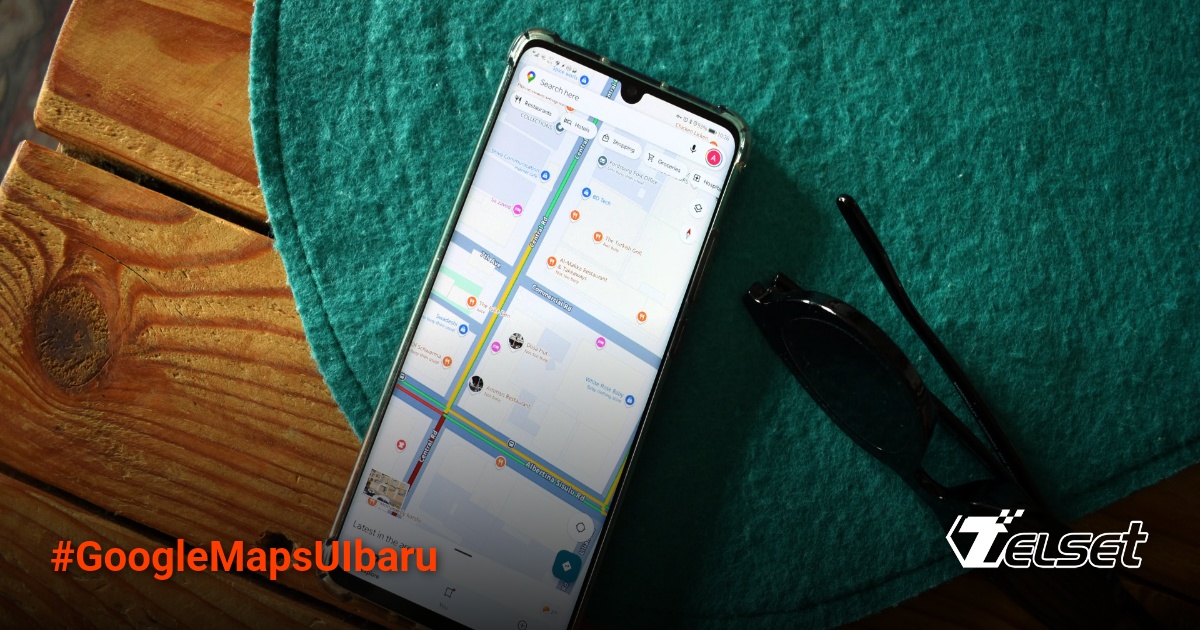 Tampilan baru Google Maps dengan lembaran UI