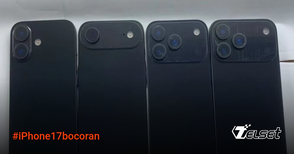 Dummy unit iPhone 17 dalam warna hitam dan putih