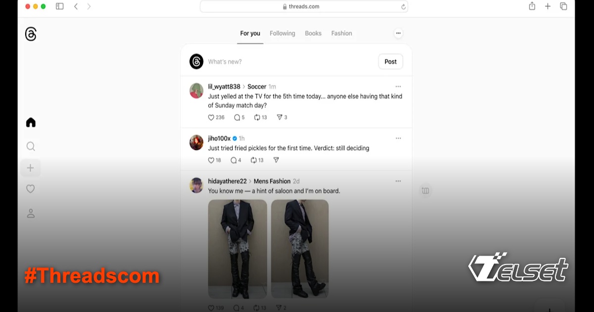 Antarmuka baru Threads.com dengan composer pop-up