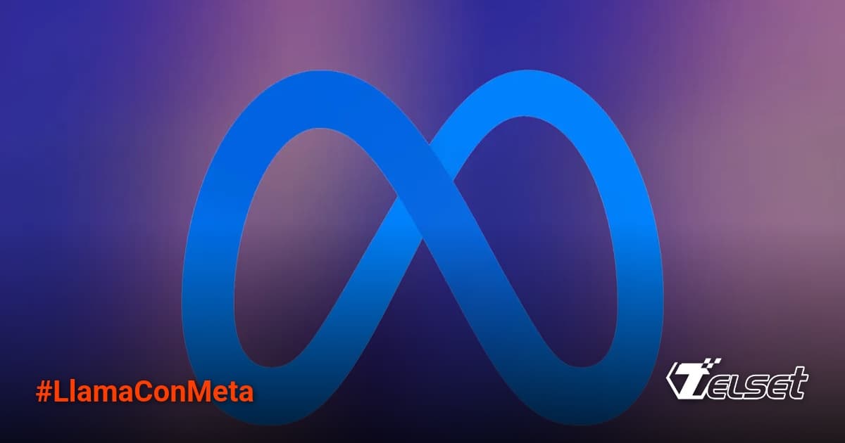 Ilustrasi konferensi virtual LlamaCon Meta dengan logo AI
